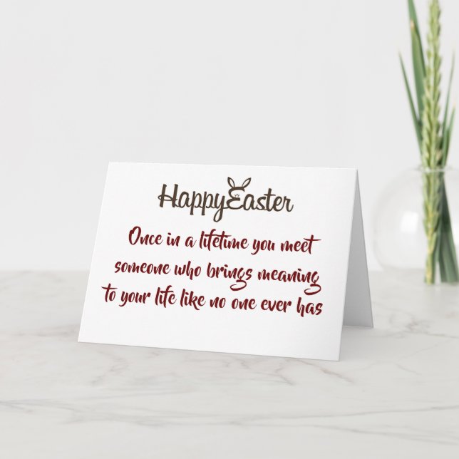 TARJETA FESTIVA FELIZ MÁS FÁCIL AL "AMOR DE MI VIDA" (Anverso)