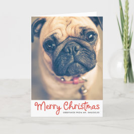 Tarjeta Festiva Feliz Mascota Perro de Navidad| Fotomontaje