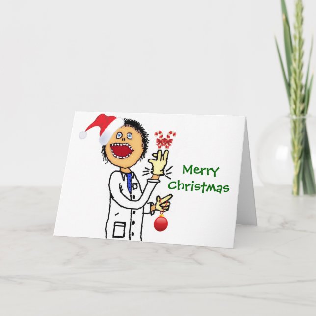Tarjeta Festiva Feliz Médico navideño (Anverso)