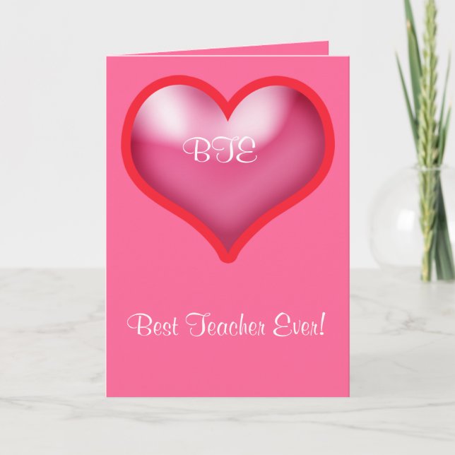 Tarjeta Festiva Feliz mejor profesor de San Valentín (Anverso)