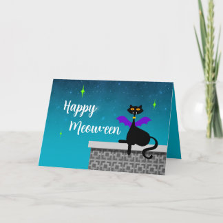 Tarjeta Festiva Feliz Meow-een