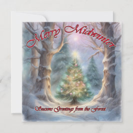 Tarjeta Festiva Feliz Mitad del Invierno, Saludos de la Foresta