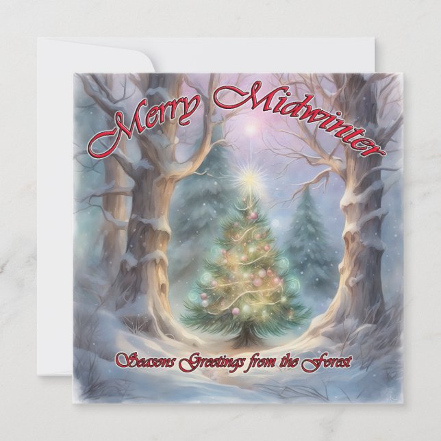 Tarjeta Festiva Feliz Mitad del Invierno, Saludos de la temporada  (Anverso)