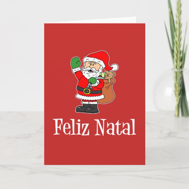 Tarjeta Festiva Feliz Natal Navidades de Portugal Santa María (Anverso)