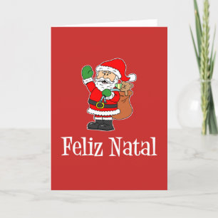 Tarjeta Festiva Feliz Natal Navidades de Portugal Santa María
