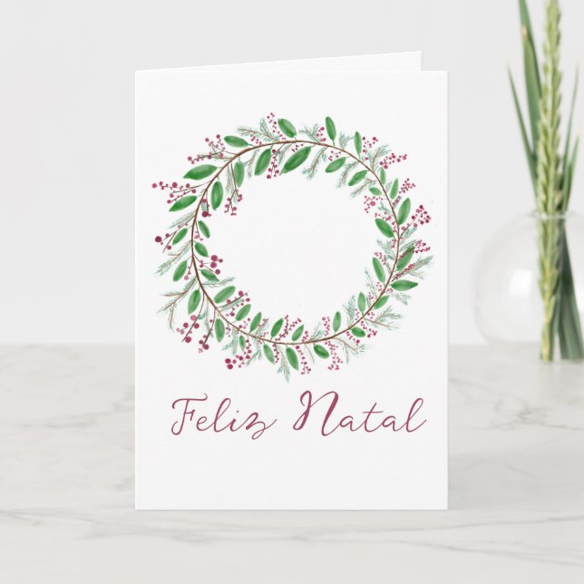 Tarjeta Festiva Feliz Natal, Navidades portugueses (Anverso)