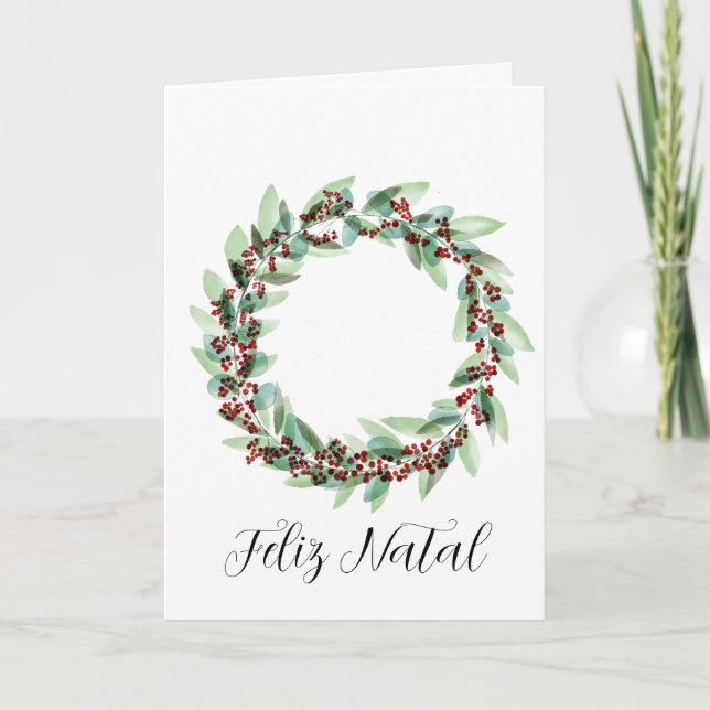 Tarjeta Festiva Feliz Natal, Navidades portugueses fueron a la cár (Anverso)