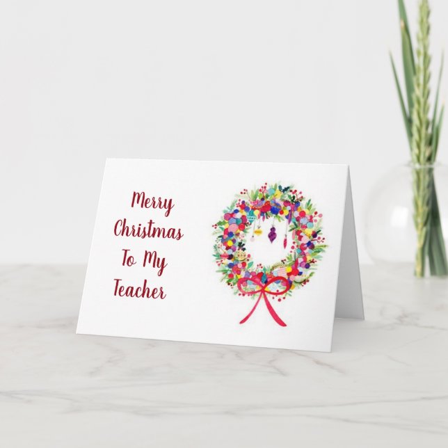 Tarjeta Festiva **FELIZ NAVIDAD** a MI **PROFESOR** (Anverso)