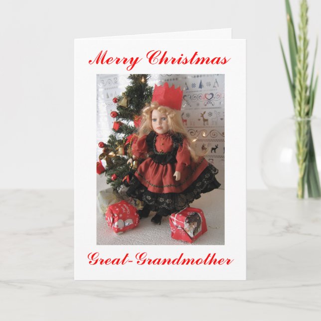 Tarjeta Festiva Feliz Navidad, abuela (Anverso)