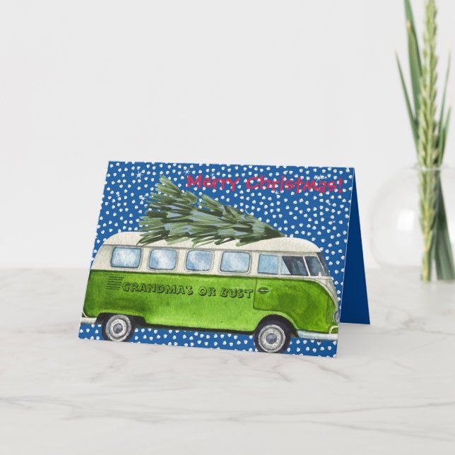 Tarjeta Festiva Feliz Navidad, abuela o busto personalizado (Anverso)