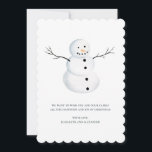 Tarjeta Festiva Feliz Navidad. Acuarela lindo muñeco de nieve. Inv<br><div class="desc">Navidades con nevador acuarela. Contáctame,  por favor,  si necesitas artículos adicionales.</div>