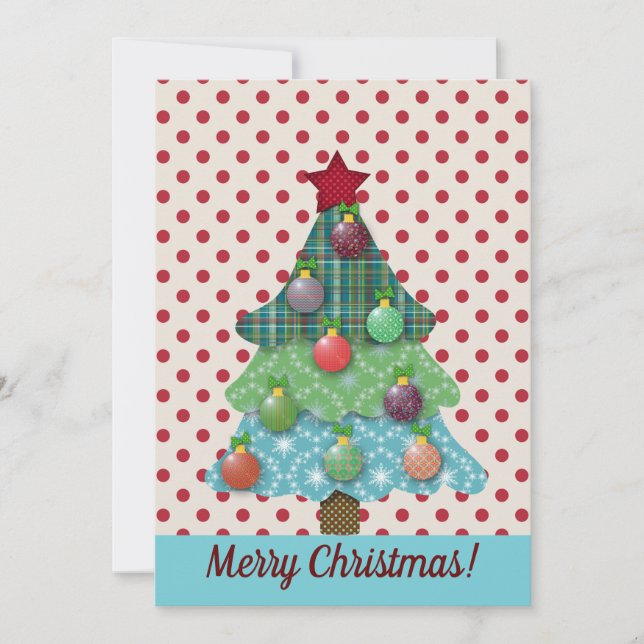 Tarjeta Festiva Feliz Navidad! Árbol de taladros | Personalizar (Anverso)