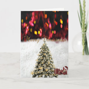 Tarjeta Festiva Feliz Navidad, Árboles de Navidad, Regalos