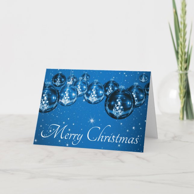 Tarjeta Festiva Feliz Navidad, Blue (Anverso)