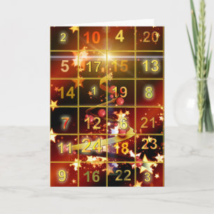 Tarjeta Festiva Feliz Navidad. Calendario anticipado