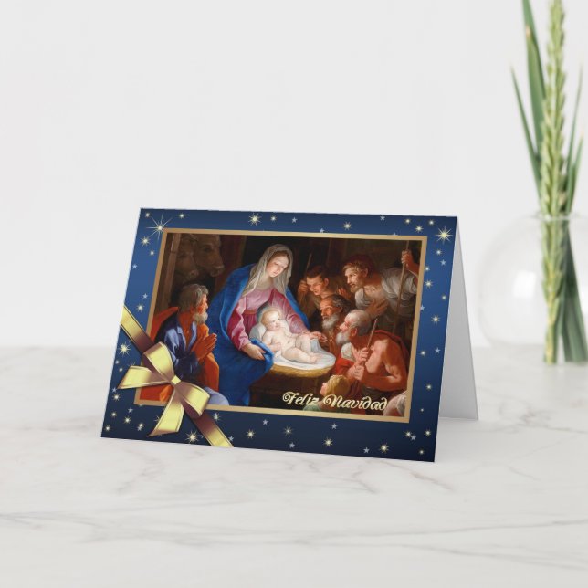 Tarjeta Festiva Feliz Navidad. Cartas de Navidades Bellas Artes en (Anverso)