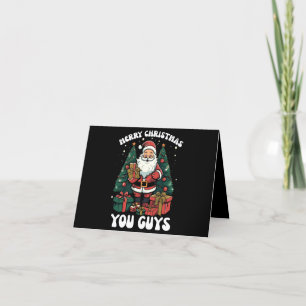 Tarjeta Festiva Feliz Navidad, chicos, Santa Claus