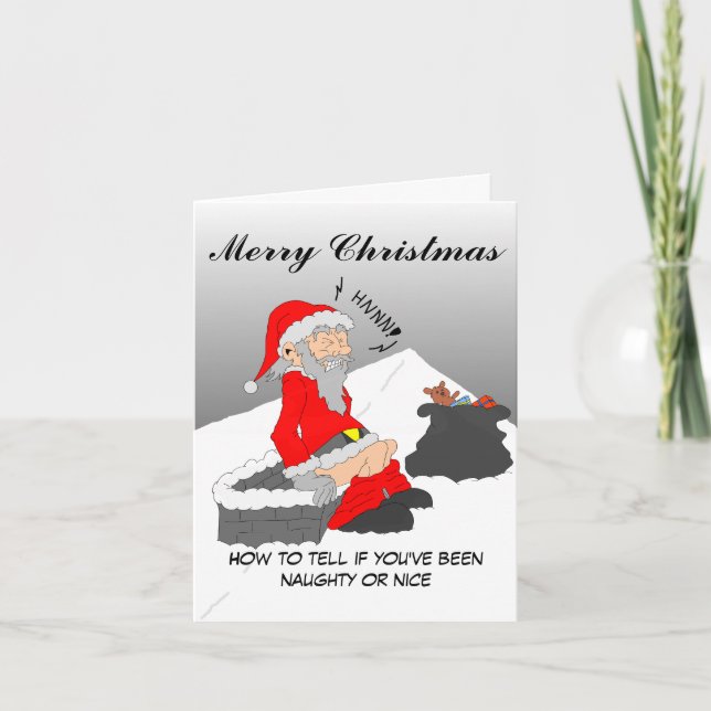 Tarjeta Festiva Feliz Navidad. Cómo decir que has sido travieso (Anverso)