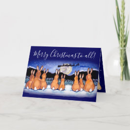Tarjeta Festiva Feliz Navidad, Conejo Azul Conejo Azul Cute Invier