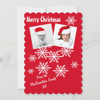 Tarjeta Festiva Feliz Navidad, copos de nieve, Navidades personali
