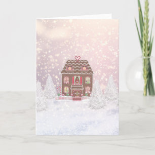 Tarjeta Festiva Feliz Navidad, cuento de hadas de jengibre