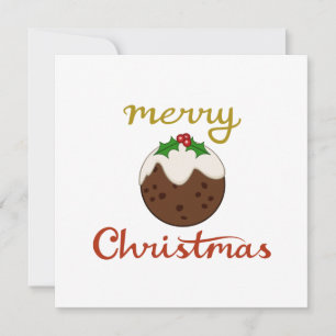 Tarjeta Festiva Feliz Navidad+Diseño de Pudín