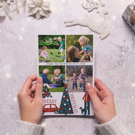 Tarjeta Festiva Feliz Navidad, divertida familia de fotógrafos 4 f