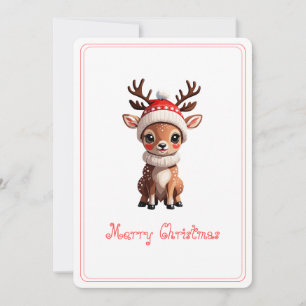 Tarjeta Festiva Feliz Navidad, dulce Personalizado venado, cubiert