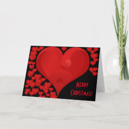 Tarjeta Festiva Feliz Navidad, dulce Valentine Love Hearts Red