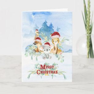 Tarjeta Festiva Feliz Navidad, el australiano Bush bebe Navidades