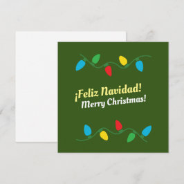 Tarjeta Festiva  "Feliz Navidad" en inglés y español Ca