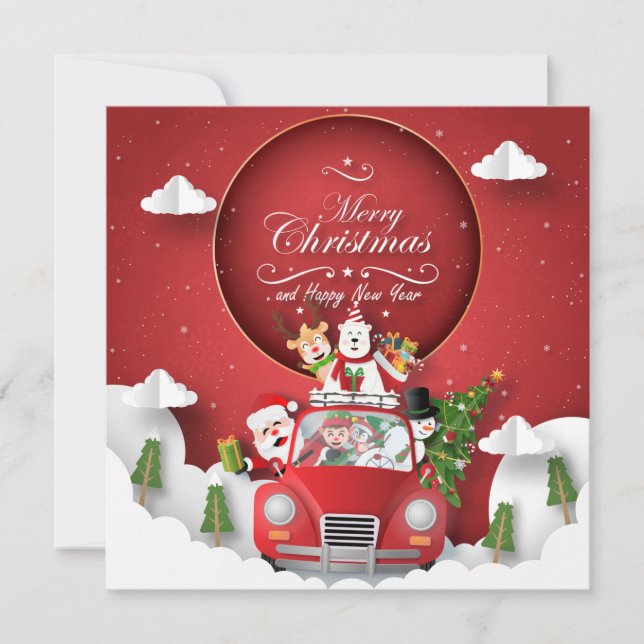 Tarjeta Festiva Feliz Navidad/Feliz Año Nuevo (Anverso)