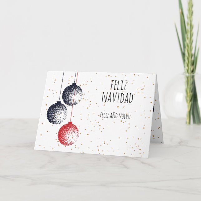 Tarjeta Festiva Feliz Navidad, feliz año nuevo (Anverso)
