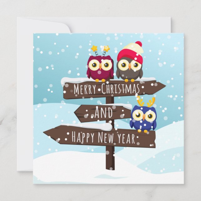 Tarjeta Festiva Feliz Navidad/Feliz Año Nuevo (Anverso)