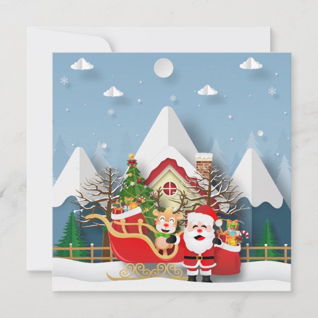 Tarjeta Festiva Feliz Navidad/Feliz Año Nuevo (Anverso)