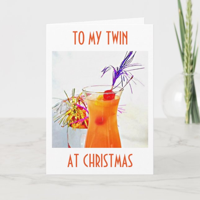 TARJETA FESTIVA FELIZ NAVIDAD/FELIZ COCKTAIL DE AÑO NUEVO (Anverso)