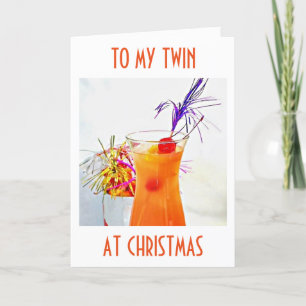 TARJETA FESTIVA FELIZ NAVIDAD/FELIZ COCKTAIL DE AÑO NUEVO