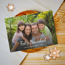 Tarjeta Festiva Feliz Navidad, foto de familia de Navidades modern
