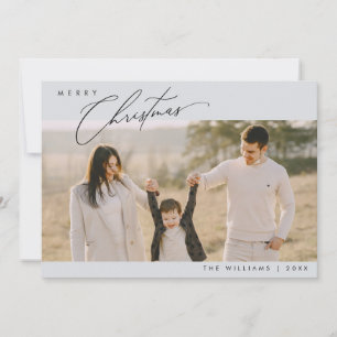 Tarjeta Festiva Feliz Navidad, Foto de Familia Minimalista Moderna