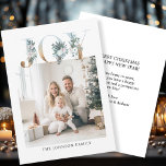 Tarjeta Festiva ¡Feliz Navidad! Foto moderna, simple<br><div class="desc">Tarjeta de vacaciones fotográficas "Joy-Merry Christmas" específica del cliente. Celebra la alegría de la temporada de vacaciones con esta tarjeta de foto de personalizable, muy bien diseñada. El elegante fondo blanco encuadra perfectamente tu foto personal de familia, haciendo que tus saludos de vacaciones destaquen con estilo. En la parte superior,...</div>