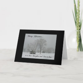 Tarjeta Festiva Feliz Navidad, hija/yerno-invierno