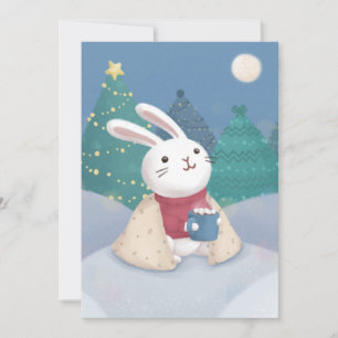 Tarjeta Festiva Feliz Navidad: Ilustracion conejo