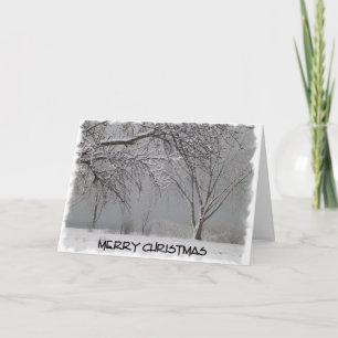 Tarjeta Festiva Feliz Navidad-Invierno Escena de Nieve