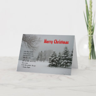Tarjeta Festiva Feliz Navidad-Invierno Paisaje nevado/con presupue