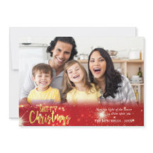 Feliz Navidad, Luces doradas y blancas sobre rojo