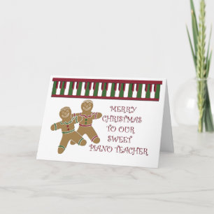 Tarjeta Festiva Feliz Navidad, maestro de piano
