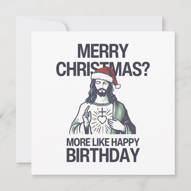 Tarjeta Festiva Feliz Navidad? Más como Feliz Cumpleaños Jesús (Anverso)