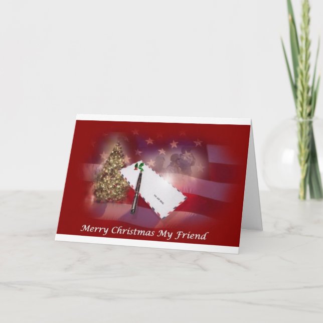 Tarjeta Festiva Feliz Navidad, mi amigo (Anverso)