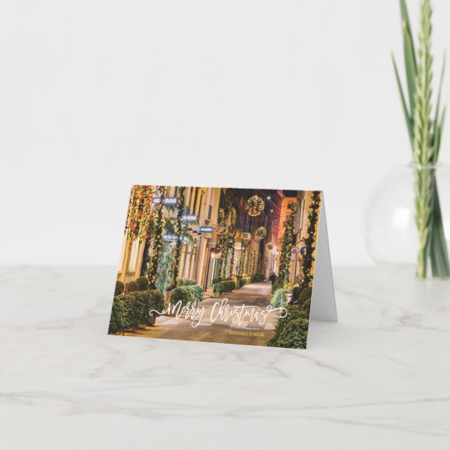 Tarjeta Festiva Feliz Navidad, Milán, Italia (Anverso)