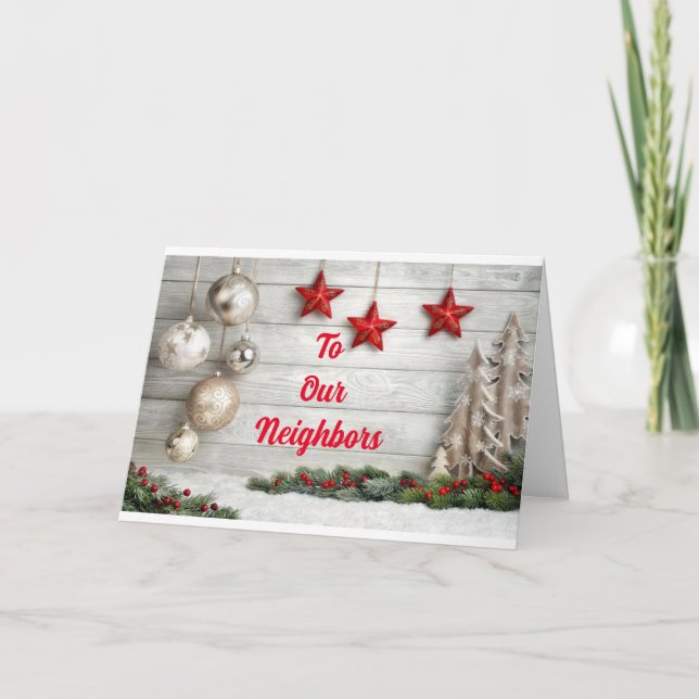 TARJETA FESTIVA FELIZ NAVIDAD/MUY FELIZ AÑO NUEVO *VECINOS* (Anverso)